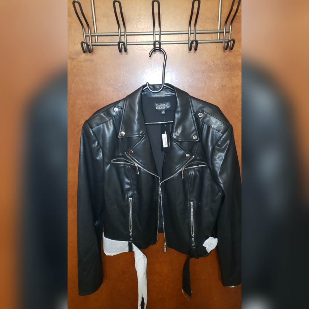 Faux Leather Cropped Jacket Hold4Liz